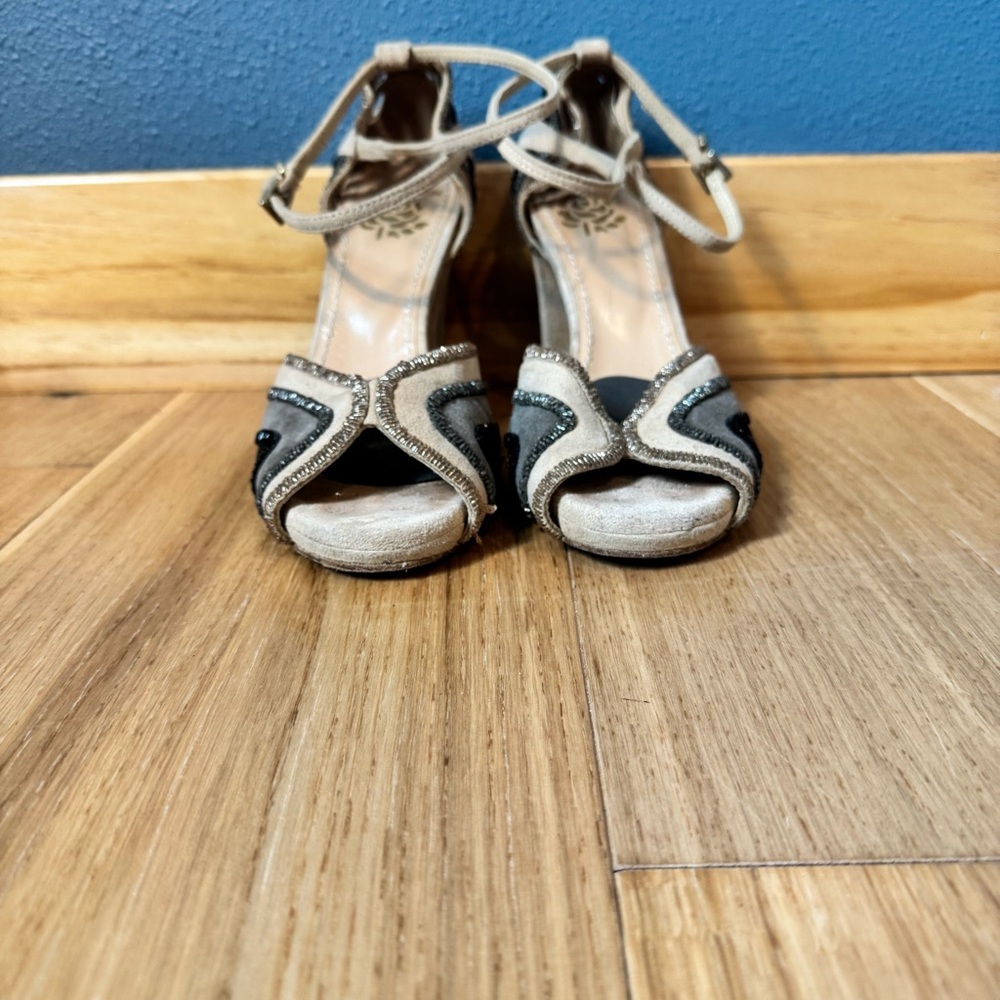 Maliparmi Elegant Peep Toe Suede Ankle Strap 4” Heels Made in Spain size 39 - Picture 4 of 11